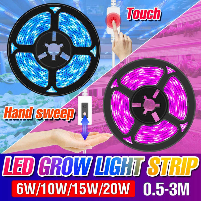 LED-Wachstumslicht USB-Vollspektrum-LED-Wachstumslichtstreifen 0,5 m 1 m 2 m 3 m LED-Pflanzenlampe DC5V Phyto-Samen-Blumen-Gewächshaus-Lampenband