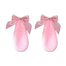 Pinza de pelo Kawaii para mujeres y niñas, bonito conejo de peluche, horquilla con orejas caídas, cinta de Color caramelo, lazo, accesorios para el cabello de Cosplay de Lolita