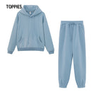 Toppies Women's Tracksuits Sports Pants Suit Casual Hoodies Fleece Sweatshirt Female Jacket Sweatpants Harajuku Clothes
