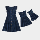 Irregular Mother Daughter Macthing Dresses Family Set Flower Mom Mum Baby Mommy and Me Clothes Fashion Women Girls Cotton Dress