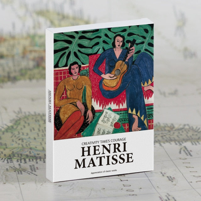 30 hojas/juego Serie de museos de arte Artistas famosos Postales en inglés Sobres Postales con obras de arte Obras de Matisse,Picasso, Van Gogh