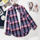 Plaid Shirts Womens Blouses Long Sleeve Lady Checked Tops Loose Female Outwear Casual Clothes Spring Autumn News