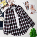 Plaid Shirts Womens Blouses Long Sleeve Lady Checked Tops Loose Female Outwear Casual Clothes Spring Autumn News