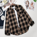 Plaid Shirts Womens Blouses Long Sleeve Lady Checked Tops Loose Female Outwear Casual Clothes Spring Autumn News