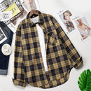 Plaid Shirts Womens Blouses Long Sleeve Lady Checked Tops Loose Female Outwear Casual Clothes Spring Autumn News