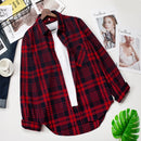 Plaid Shirts Womens Blouses Long Sleeve Lady Checked Tops Loose Female Outwear Casual Clothes Spring Autumn News