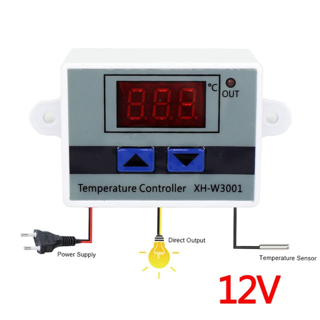 12V/24V/220V Micro Computer Digital Temperature Controller LED Display Greenhouse Heating Thermostat Incubator Aquarium Use