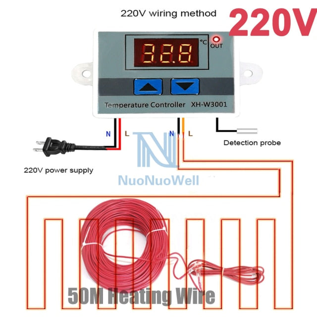 12V/24V/220V Mikrocomputer Digitaler Temperaturregler LED-Anzeige Gewächshausheizung Thermostat Inkubator Aquarium Verwendung