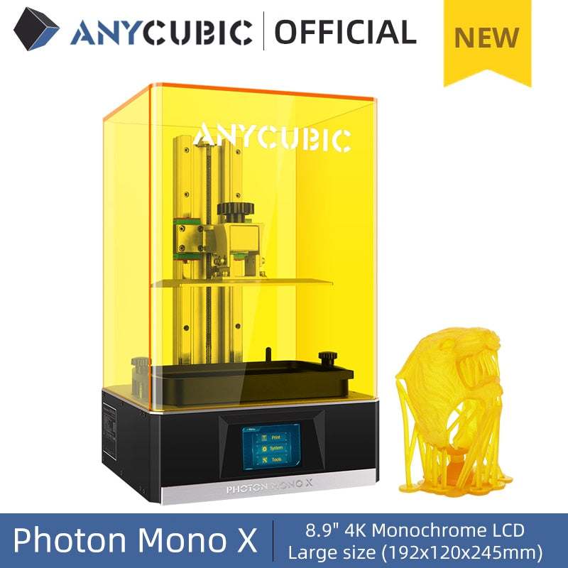 ANYCUBIC Photon Mono X 3D-Drucker 8,9 Zoll 4K Monochrom-LCD-UV-Harzdrucker 3D-Druck Hochgeschwindigkeits-APP-Steuerung SLA 3D-Drucker