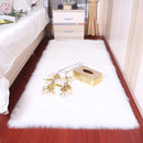 Plush Soft Sheepskin Bedroom Carpet Imitation Wool Pad Long Hair Bedside Mat Sofa Cushion White Rugs Red Living Room Fur Carpet