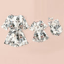 Irregular Mother Daughter Macthing Dresses Family Set Flower Mom Mum Baby Mommy and Me Clothes Fashion Women Girls Cotton Dress