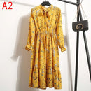 2021 Winter Dress Women Long Sleeve Vintage Dress Chiffon Shirt Vestidos For Ladies Casual Floral Midi Autumn Dresses Polka Dot