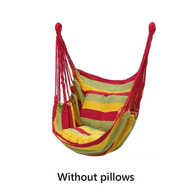 Outdoor Hammock Swing Thicken Chair Hanging Swing Chair Portable Relaxation Canvas Swing Travel Camping Lazy Chair No Pillow