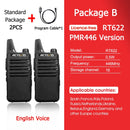 RETEVIS RT622 Mini Walkie Talkie PMR 446 PTT Portable Walkie-talkies 2 pcs Two way Radio Portable Radio for Hunting Hotel RT22