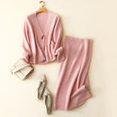 high quality winter new styles 100% cashmere v neck cardigan women knitted high waist skirt fashion ladies elegant knitwear