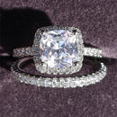 925 Sterling Silber Luxus mutige große Eheringe Set für Braut Frauen Verlobung afrikanischen Finger Weihnachtsgeschenk Schmuck R4428