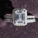 925 Sterling Silber Luxus mutige große Eheringe Set für Braut Frauen Verlobung afrikanischen Finger Weihnachtsgeschenk Schmuck R4428