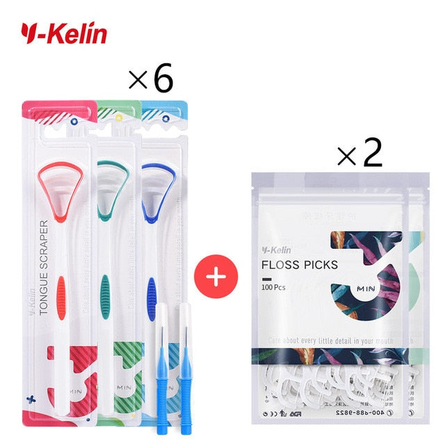 Y-Kelin n. ° 1 en ventas, cepillo de limpieza de lengua de silicona, raspador de limpieza, cuidado bucal individual de grado alimenticio para mantener el aliento fresco, paquete de 3 colores