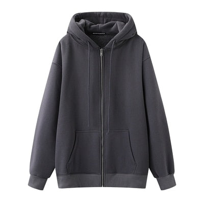 Oversize Girls Thick Hoodies 2021 Spring Fashion Ladies Streetwear Fleece Outfits Y2K Boyfriend Loose Hoodies Unisex Women Chic