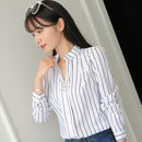 JFUNCY Plus Size Women White Tops and Blouses Fashion Stripe Print Casual Long Sleeve Office Lady Work Shirts Female Slim Blusas