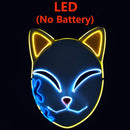 Anime Demon Slayer LED Mask Cosplay Sabito Kamado Makomo Cute Masks Halloween Party Costume Props