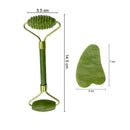 Masajeador Facial adelgazante, rodillo de cuarzo rosa, rodillo de masaje Facial de Jade Natural, masajeador de piel con piedra, herramienta de elevación Facial