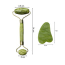 Masajeador Facial adelgazante, rodillo de cuarzo rosa, rodillo de masaje Facial de Jade Natural, masajeador de piel con piedra, herramienta de elevación Facial