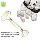 Masajeador Facial adelgazante, rodillo de cuarzo rosa, rodillo de masaje Facial de Jade Natural, masajeador de piel con piedra, herramienta de elevación Facial
