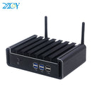 XCY Fanless Mini PC Intel Core i7 5557U i5 5287U i3 5005U HDMI VGA 6xUSB Gigabit Ethernet 2.4G/5.0G WiFi Windows 10 Linux