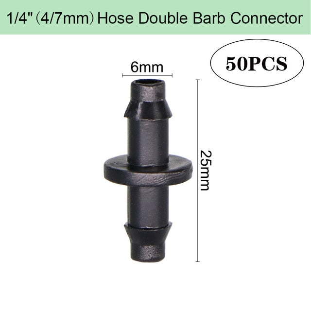 1/4" Hose Dripper Water Tee Connector Plastic Barbed 4/7mm Pipe Tubing Watering Coupling Joint Garden Micro Drip Irrigation Tool