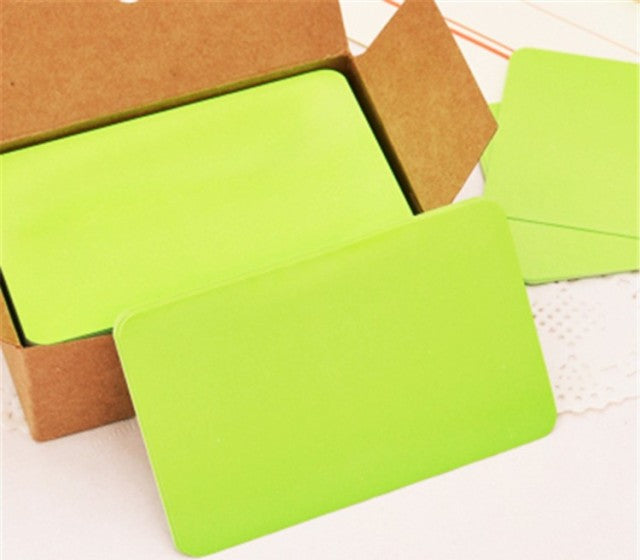 100pcs/lot Pure Color Cards Cute Mini  Kraft Word Card Blank Paper Postcards Memo Pad Notepad Creative Stationery