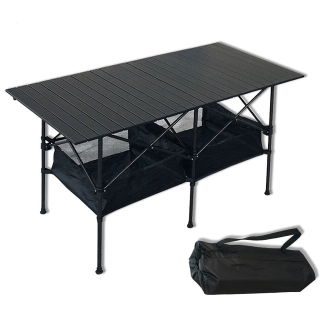 Mesa plegable para acampar, barbacoa al aire libre, mochilero, aleación de aluminio, portátil, duradero, muebles de escritorio para barbacoa, cama ligera para ordenador