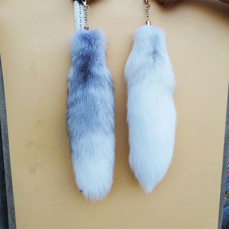 Custom Made Real Fox Fur Tail Keychain