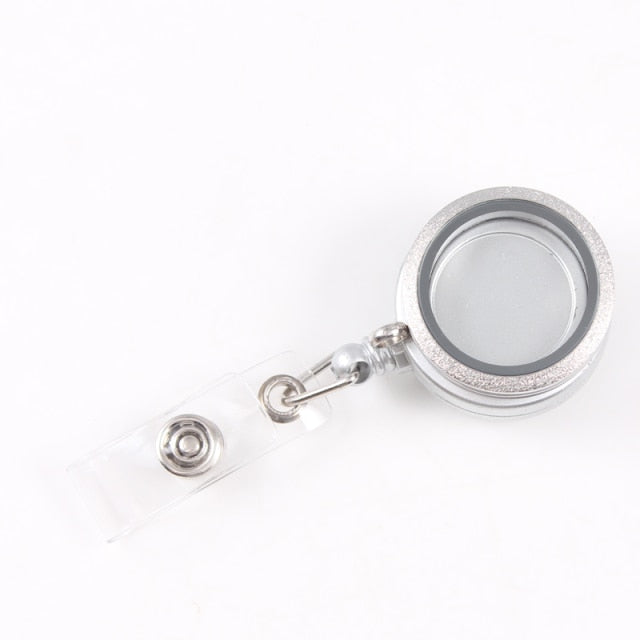 Mix Colors 30mm Stainless Steel Shine Living Floating Charm Memory Locket Retractable ID Badge Reel Lanyard Holders Jewelry