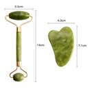 Masajeador de rodillos de Jade para rodillo facial Gua Sha, masajeador de cara de piedra de Jade, belleza, Estiramiento Facial fino, herramientas para el cuidado de la piel Facial antiarrugas