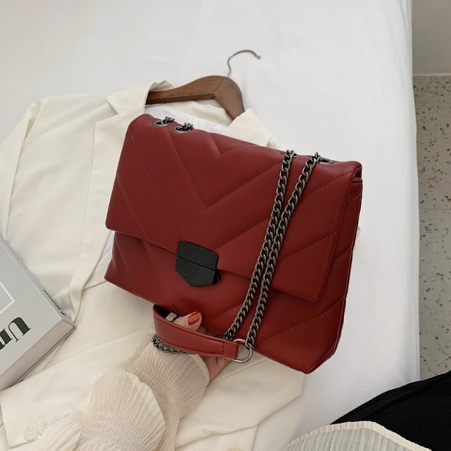 Bolso cruzado con corte en V para mujer, moda 2021, bolso de hombro femenino principal, bolsos de mano y monederos con asa