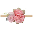 3 Styles Newborn Pearl Lace Artificial Flower Headbands for Baby Girls Handmade Nylon Elastic Hairbands Headband Baby Toddler