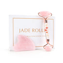Rodillo de Jade de cuarzo rosa Natural Gua Sha, masajeador de cuerpo Facial, rodillo de masaje de piedra de Jade, herramienta de masaje de belleza para Lifting Facial