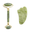 Natural Facial Massage Roller Guasha Scraping Board Set Double Heads Jade Stone Face Lift Body Slim Neck Thin Lift Massage Tools