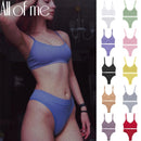 Women Bra Set Sexy Lingerie Female Underwear Bralette Ribbed Tops Girls Fashion Brassiere Basic Stretchy Tank Crop Tops Suit