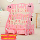 Estantería para niños de 3/4 niveles, estantería para niños pequeños, juguete de jardín de infantes, almacenamiento de papelería, estantes de almacenamiento de libros con 2 cajas de almacenamiento