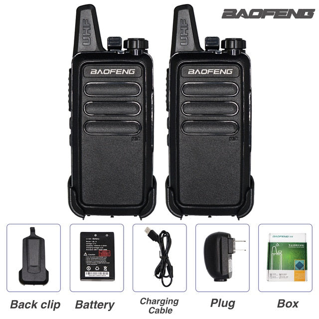 2 Stück Baofeng BF-R5 UHF-Band Mini Walkie Talkie BF-888s Handfunkgerät BF R5 Tragbares USB-Laderadio Jagd Wandern
