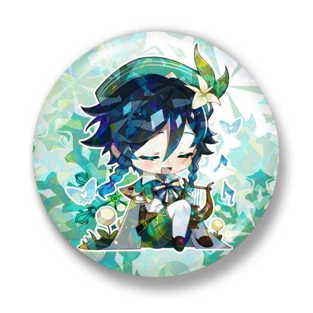 Genshin Impact Cosplay Badge Ganyu Albedo Paimon Tartaglia ZhongLi Diona Barbara Brooch Pin Gifts