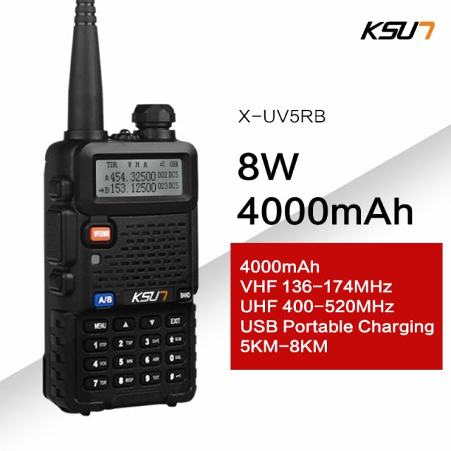 1 o 2PC KSUN 8W Walkie Talkie de largo alcance VHF UHF de doble banda de dos vías estación de Radio comunicador VOX HF transceptor walkie-talkie