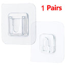 Double-Sided Adhesive Wall Hooks Hanger Strong Transparent Hooks Suction Cup Sucker Wall Storage Holder For Kitchen Bathroom