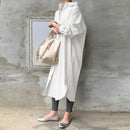 ZANZEA Plus Size Women Summer Sundress Elegant Long Shirt Dress Lapel Neck Long Sleeve Solid Vestido Casual Loose Work Dresses