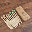 10PCS Colorful Toothbrush Natural Bamboo Tooth Brush Set Soft Bristle Charcoal Teeth Eco Bamboo Toothbrushes Dental Oral Care