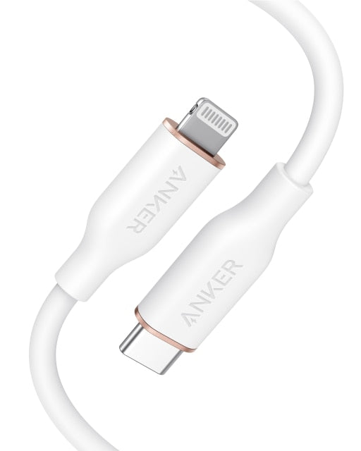 Anker Powerline III Flow, USB C to Lightning Cable for iPhone 12 Pro Max / 12/11 Pro/X/XS/XR / 8 Plus, AirPods, (3 ft)