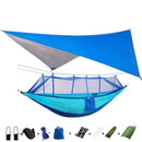 Portable Camping Hammock with Mosquito Net, Rain Fly and Tree Straps for Indoor, Outdoor, Backpacking, Travel, Beach, Hiking