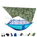 Portable Camping Hammock with Mosquito Net, Rain Fly and Tree Straps for Indoor, Outdoor, Backpacking, Travel, Beach, Hiking